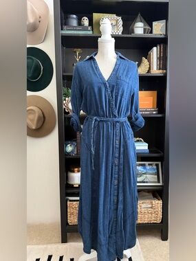 Pilcro Denim Wrap Maxi Dress